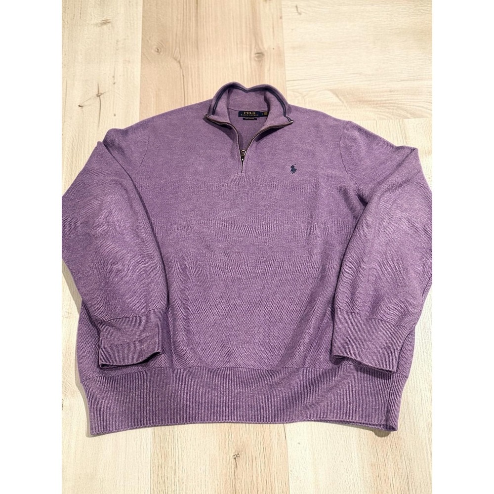 Polo Ralph Lauren 1/4 Zip Sweater 100% Pima Cotton Pullover Size L